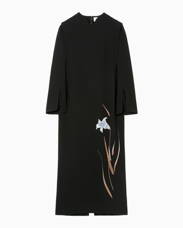 ワンピース Triacetate Floral Embroidery Dress Triacetate Floral Embroidery Dress